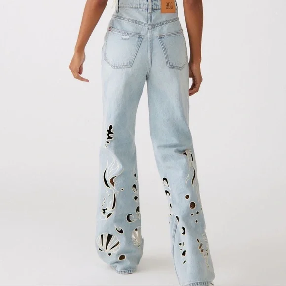 BDG‎ High Waisted Flare Jeans Cutout Seascape Urban Outfitters Exclusive - Picture 9 of 9